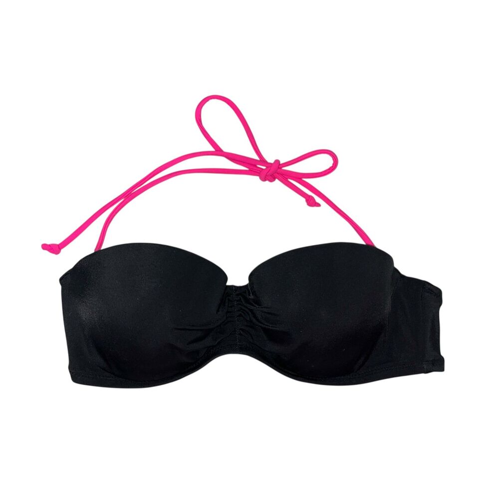 Victoria's Secret Black and Pink Bikini Top